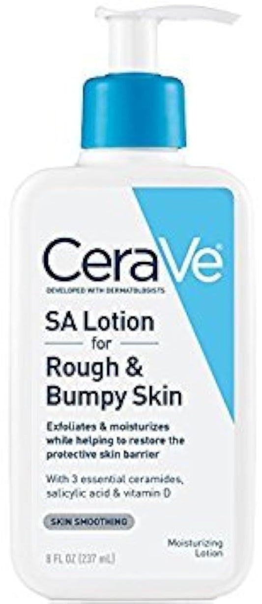 CeraVe SA Lotion for Rough & Bumpy Skin, Vitamin D, Hyaluronic Acid, Lactic Acid & Salicylic Acid Lotion, Fragrance Free & Allergy Tested, 8 Ounce