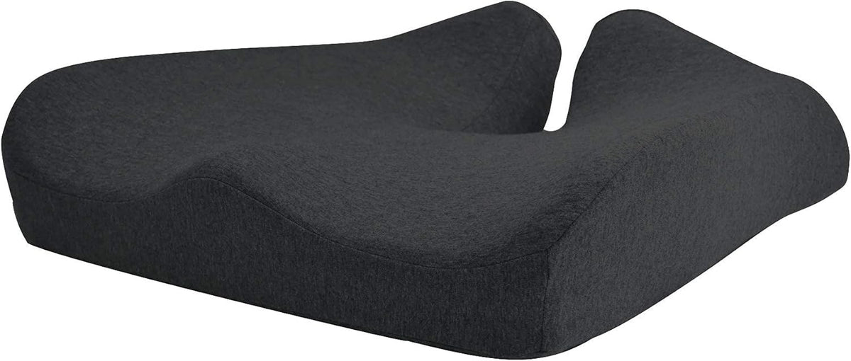 Cushion Lab Patented Pressure Relief Seat Cushion for Long Sitting Hours on Office & Home Chair - Extra-Dense Memory Foam for Soft Support. Car Pad for Hip, Tailbone, Coccyx, Sciatica - Black