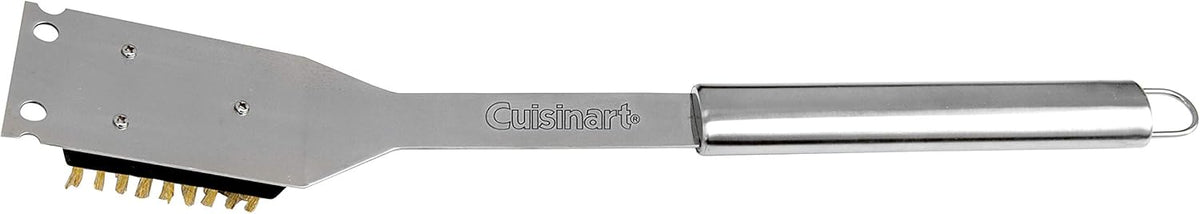 Cuisinart Stainless Steel 16.5" Long Handle Grill Cleaner Brush and Scraper for BBQ, Griddle, Grills, Cookout Tool, Grill Brush for Outdoor Grills BBQ Accessories