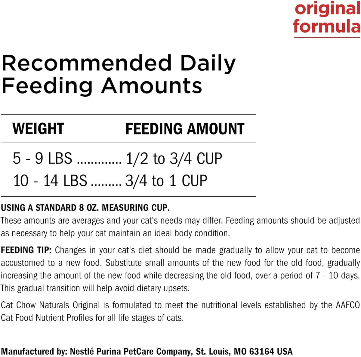 Purina Cat Chow Naturals With Added Vitamins, Minerals and Nutrients Dry Cat Food, Naturals Original - 13 lb. Bag