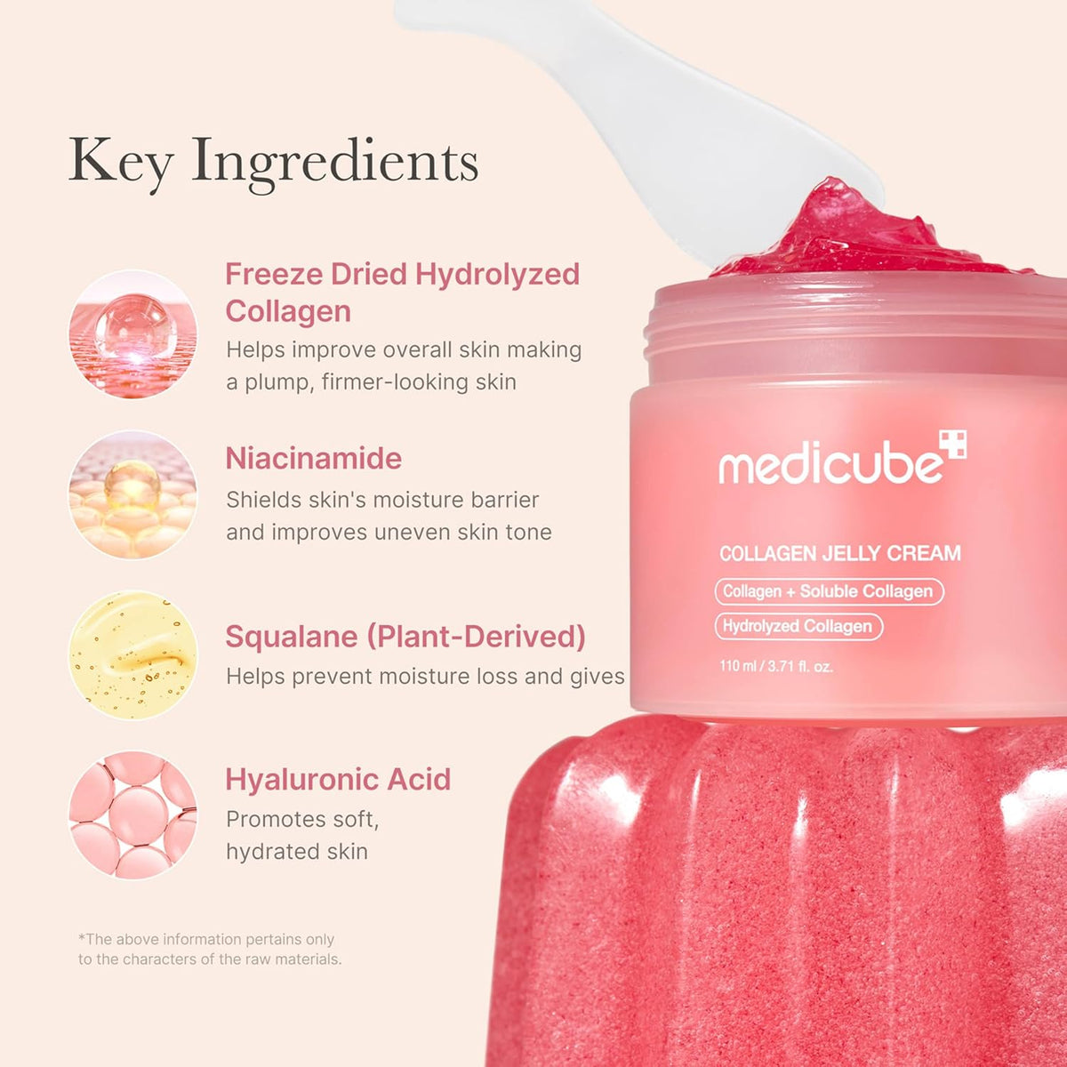 medicube Jelly Cream with Collagen, Niacinamide | Freeze-Dried Hydrolyzed Collagen for Skin Barrier Hydration & 24H Glow | Plumper, Firmer looking skin | 3.71 fl.oz