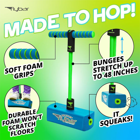 Flybar My First Foam Pogo Jumper for Kids Fun and Safe Pogo Stick for Toddlers, Durable Foam and Bungee Jumper for Ages 3 and up, Supports up to 250lbs
