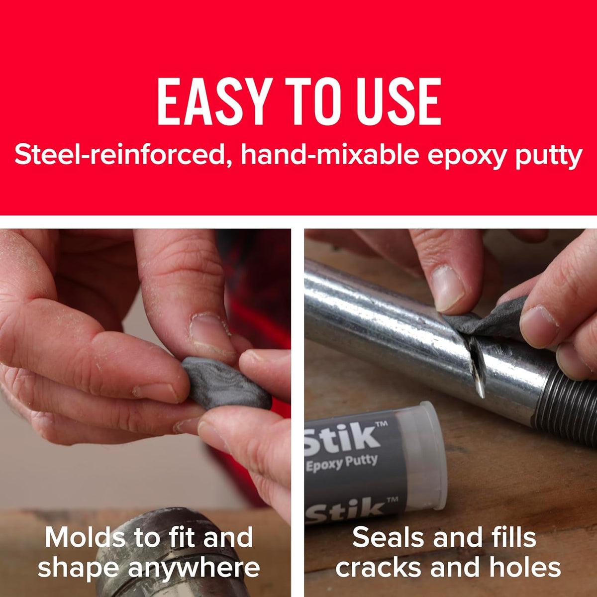 J-B Weld 8267 SteelStik Steel Reinforced Epoxy Putty Stick - 2 oz.