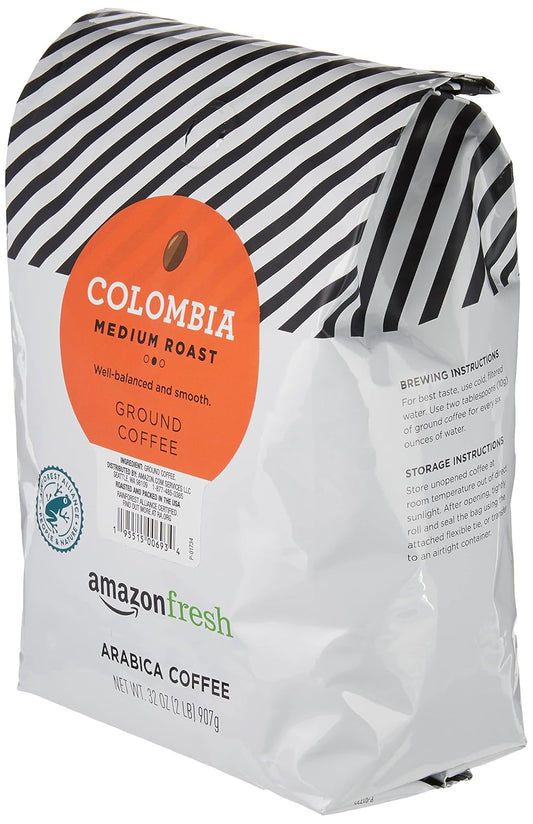 Amazon Fresh, Colombia Ground Coffee, Medium Roast, 32 Oz
