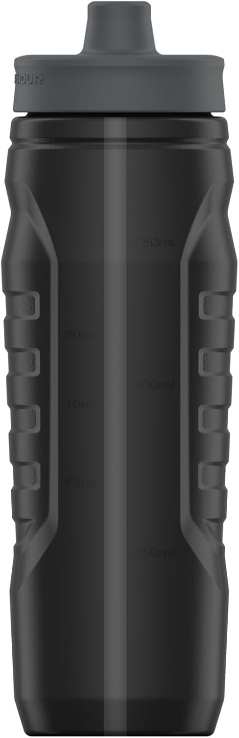 Under Armour Squeeze Water Bottles, 32 oz Water Bottles, Sideline Sports Water Bottle with Quick-Shot Lid, Quick & Easy Hydration, Gym Water Bottles, Squeeze Bottle, 1 32oz Bottle