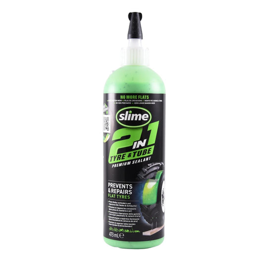 Slime 10193 Tire and Tube Sealant Puncture Repair Sealant, 2-in-1, Premium, Prevent and Repair, Suitable for Non-Highway Tires and Tubes, Non-Toxic, Eco-Friendly, 16oz Bottle