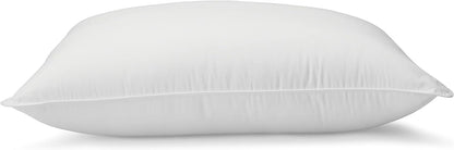 Amazon Basics Down Alternative Pillow for Back Side Sleepers, Medium Density, Standard Size, 26" x 20", 2-Pack, White