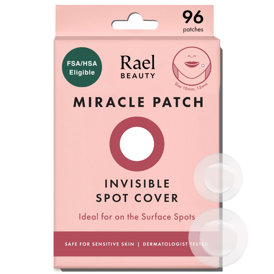 Rael Pimple Patches, Miracle Invisible Spot Cover - Hydrocolloid Acne Pimple Patch, Absorbs Zits & Blemish, Korean Skin Care, 2 Sizes (96 Count)