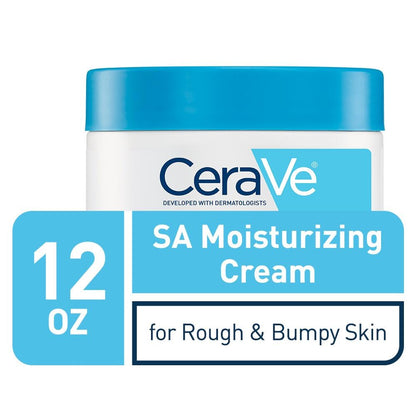 CeraVe Moisturizing Cream with Salicylic Acid, Exfoliating Body Cream with Lactic & Hyaluronic Acid, Niacinamide, and Ceramides, Fragrance Free & Allergy Tested, 12 Ounce