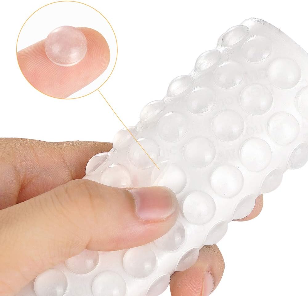 200PCS Cabinet Bumpers Clear Rubber Bumpers Self Adhesive, Soft Close Cabinet Door Bumper Dots, Sound Dampening Cupboard Door Bumpers Pads for Kitchen Drawers, Picture Frames, Furniture