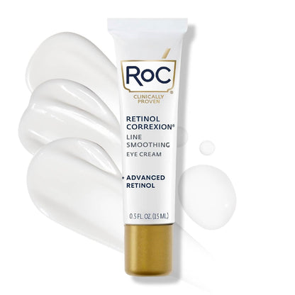 RoC Retinol Correxion Under Eye Cream for Dark Circles & Puffiness, Daily Wrinkle Cream, Anti Aging Skin Care Treatment Women and Men, 0.5 oz (Packaging May Vary)