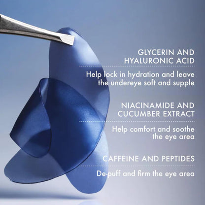 Summer Fridays Jet Lag Under Eye Patches - Hydrating & Depuffing Hydrogel Eye Masks with Caffeine & Peptides to Soothe & Refresh the Undereye Area (6 Pairs)