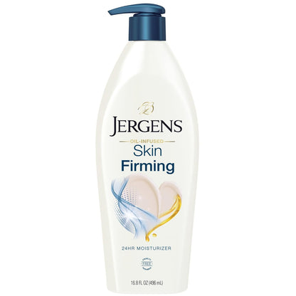 Jergens Skin Firming Body Lotion for Dry to Extra Dry Skin, Skin Tightening Cream with Collagen and Elastin, Dermatologist Tested, Hydralucence Blend Formula, 16.8 Oz