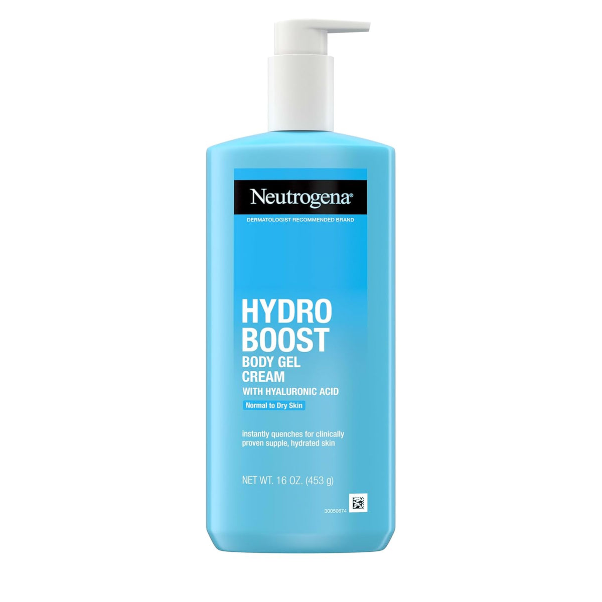 Neutrogena Hydro Boost Body Gel Cream, Hydrating Body Lotion with Hyaluronic Acid for Normal to Dry Skin, Lightweight Fragrance-Free Hyaluronic Acid Moisturizer, 16 OZ