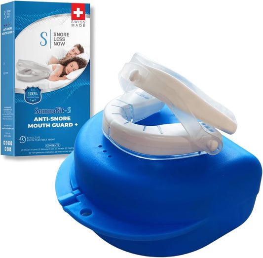 Somnofit-S Anti-Snore Mouth Guard by SnoreLessNow | Made in Switzerland | FDA Cleared | Most Comfortable Anti Snoring Mouthpiece | Sleep Tight Mouth Guard | Adjustable Snoring Solution for Men & Women