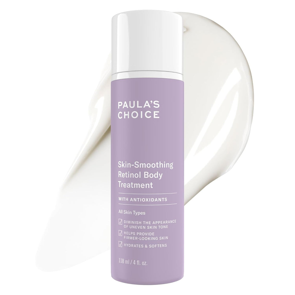 Paula's Choice Retinol Skin-Smoothing Body Lotion Treatment, Body Cream with Shea Butter, Vitamin C & E Lotion, All Skin Types, Anti-Aging Body Moisturizer, Reduce Dryness, Fragrance-Free, 4oz