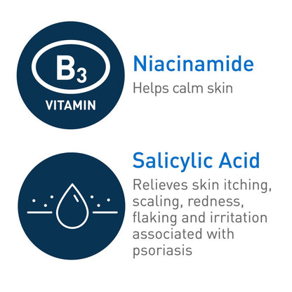 CeraVe Cleanser for Psoriasis Treatment, With Salicylic Acid for Dry Skin Itch Relief & Latic Acid for Exfoliation, Fragrance Free & Allergy Tested, 8 Ounce