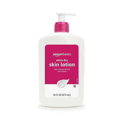 Amazon Basics Body Lotion For Dry Skin with Vitamins B5 & E, Clean Scent, 16 fl oz (Previously Solimo)