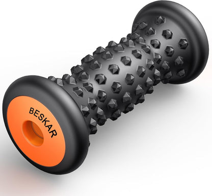 BESKAR Foot Massager Roller for Plantar Fasciitis Relief, Portable, Deep Tissue Muscle Massage, Foot Arch and Heel Pain, Reflexology Tool
