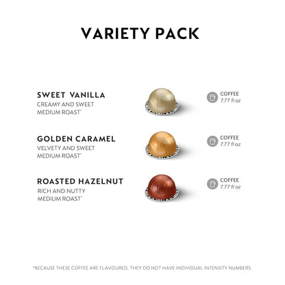 Nespresso Capsules Vertuo, Barista Flavored Pack, Medium Roast Coffee, 30 Count Coffee Pods, Brews 7.8oz.