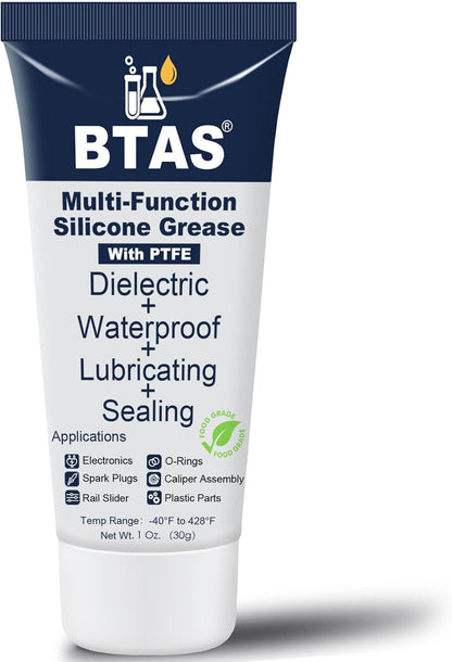 BTAS Dielectric Grease for Electrical Connectors Automotive Spark Plug Boot Battery Terminal Marine Dialectical Electronics Wiring Die Electric Contact Silicone Dialectric Grease 1 oz 1 Pcs