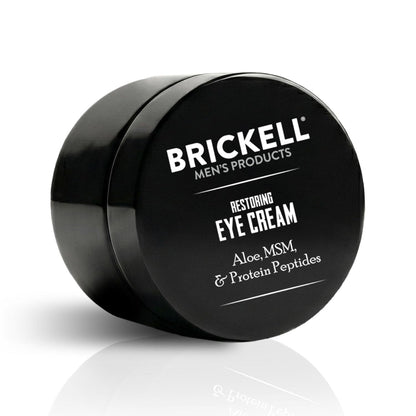 Brickell Men's Restoring Under Eye Cream for Men, Natural and Organic Anti Aging Eye Balm To Reduce Puffiness, Wrinkles, Dark Circles, Crows Feet and Under Eye Bags, 0.5 Ounce, Unscented