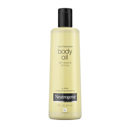 Neutrogena Body Oil Light Sesame Formula, 16 fl oz, Radiant Glow Moisturizer for Dry Skin, Bath & Shower Oil For Smooth and Hydrated Skin