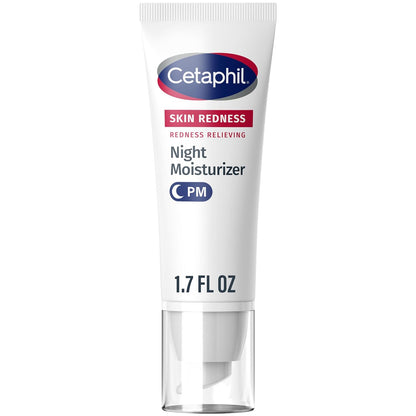 Cetaphil Night Cream, Redness Relieving Night Moisturizer for Face, 1.7 fl oz, For Dry, Redness-Prone Skin, Hypoallergenic, Fragrance Free