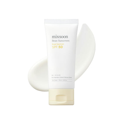 mixsoon Bean Sunscreen-Lightweight Airy Texture SPF 50 Korean Sunscreen for Face, No White Cast, Non-Sticky Stocking Stuffers 50ml / 1.69 fl.oz. Korean Glass Skin Care