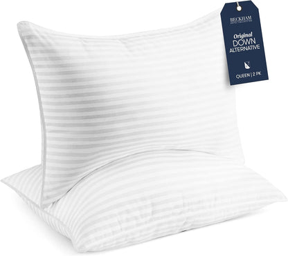 Beckham Hotel Collection Bed Pillows Standard/Queen Size Set of 2 - Original Soft Down Alternative Pillow for Sleeping - Soft Support for Back, Stomach or Side Sleepers