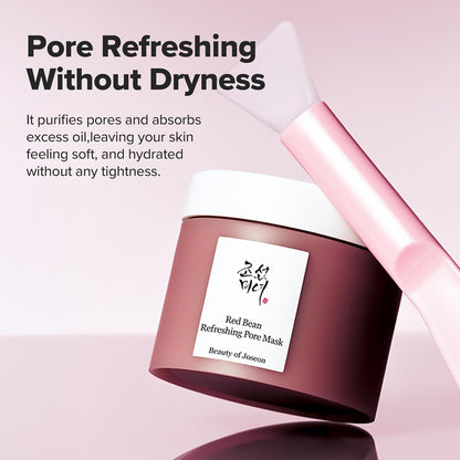 Beauty of Joseon Red Bean Pore Refreshing Mask Mud Cream Hydrating Wash Off Pack, Pore Cleansing Exfoliator, Korean Skin Care for Men and Women 140ml, 4.73 fl.oz