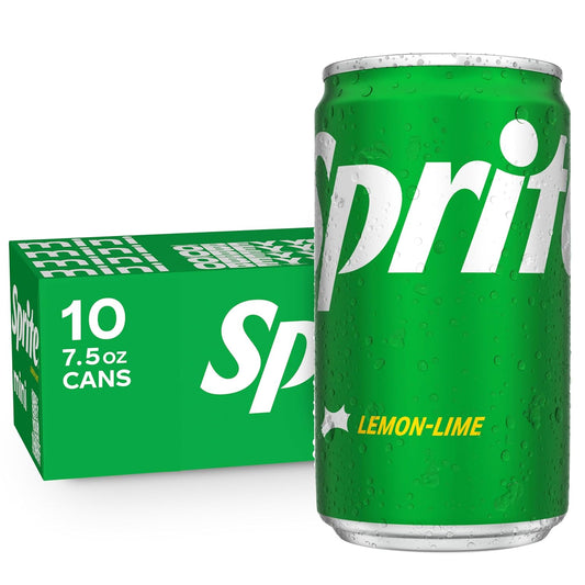 Sprite Lemon Lime Soda Soft Drinks, 7.5 fl oz, 10 Pack,Cans