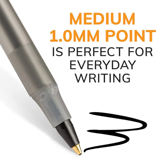 BIC Round Stic Xtra Life Ballpoint Pen, Ultra Long Lasting and Consistent Ink Flow, 60-Count in Black Ink