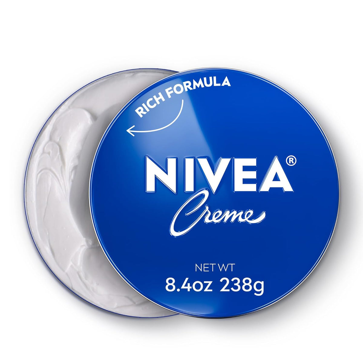 NIVEA Creme Body, Face and Hand Moisturizing Cream, German Formula, Rich Body Moisturizer with Provitamin B5, 8.4 Oz Tin