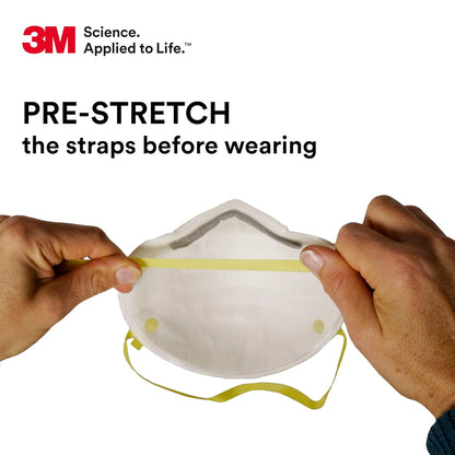 3M 8210 Particulate Respirator, N95, Pack of 20 Disposable Respirator, NIOSH APPROVED, Two-Strap Cup Style Design, Lightweight with Cushioning Nose Foam