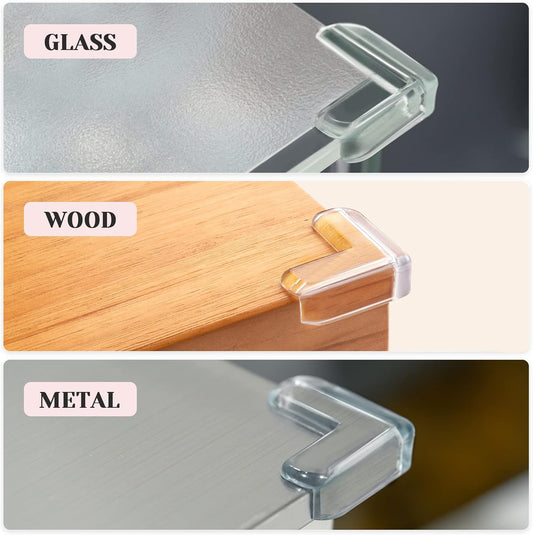8 pack Corner Protector for Baby, Clear Corner Protectors , Furniture Corner Guard & Edge Safety Bumpers , Baby Proof Bumper , Furniture & Table Edges Furniture & Sharp Corners Baby Proofing (L Shape)