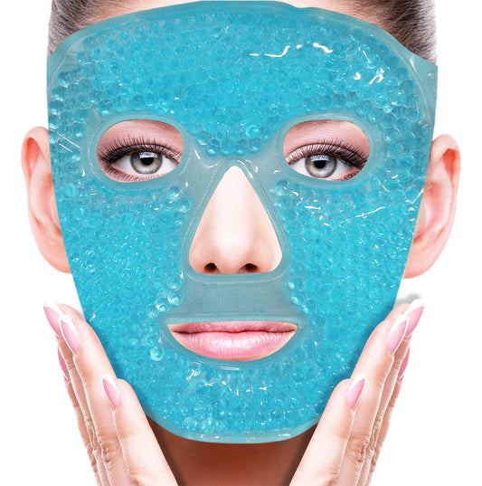 Cold Face Eye Mask Ice Pack Reduce Facial Puff, Dark Circles, Gel Hot Heat Cold Compress Pack, Face SPA Gift for Woman Sleeping, Pressure, Headaches, Skin Care, Post Laser Cosmetic Care[Blue]