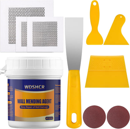 Drywall Repair Kit Drywall Hole Repair Patch Kits Wall Spackle Repair Paste with 8.5OZ White Wall Repair Putty with Scraper, Wall Surface Hole Fill Quick and Easy Solution (1Pack)