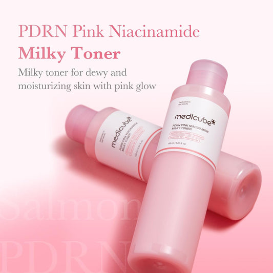 medicube PDRN Toner Salmon DNA Milky Toner | for Hydrating, Moisturizing, Soothing with Ceramide, Peptide | Glass Glow Skin | Korean Skincare, 5.07 fl.oz