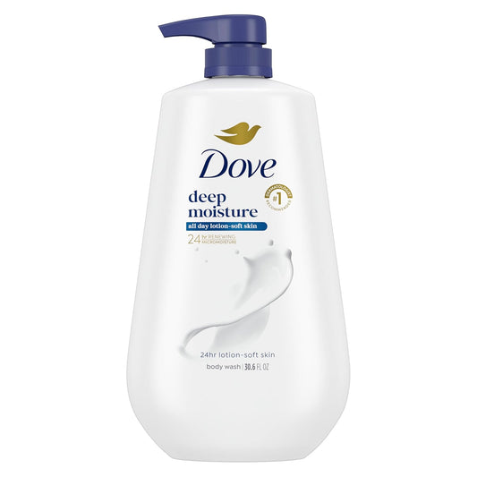 Dove Body Wash Deep Moisture for 24hr Lotion-Soft Skin Moisture Moisturizing Skin Cleanser with No Sulfates No Parabens 30.6 oz