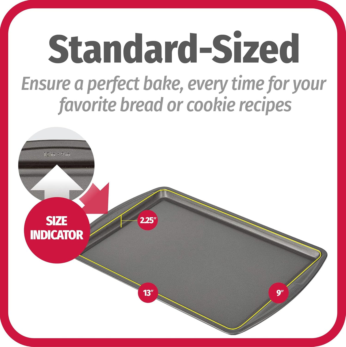 GoodCook Everyday Nonstick Carbon Steel 13” x 9” Baking Sheet Set, 3 Pack – Standard-Sized Carbon Steel Cooking Pans, Bakeware Set, Cookie Sheets for Baking, Oven Pan Set