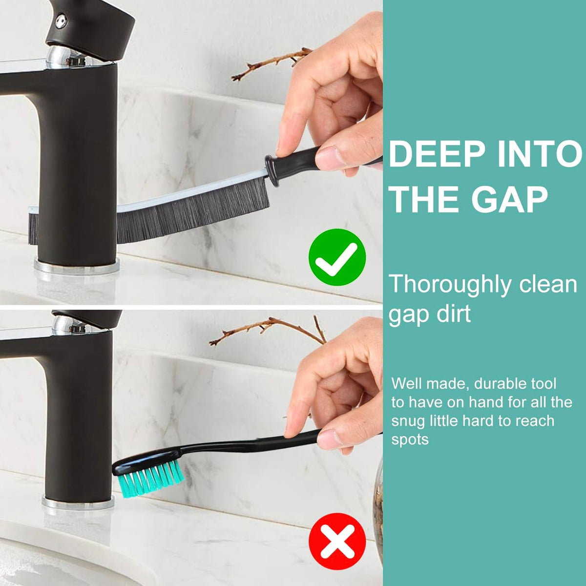 Crevice Cleaning Brush，Hard-Bristled Grout Brush，2026 New Multifunctional Gap Cleaning Brush Tool，Dead Corners Brushes for Bathroom Kitchen Tiles Window Door Slots，3pcs