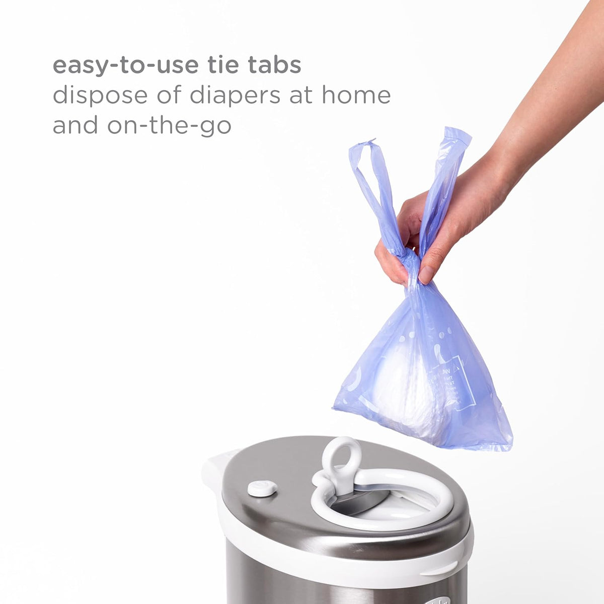 Ubbi Disposable Diaper Sacks, Lavender Scented, Easy-To-Tie Tabs, Diaper Disposal or Pet Waste Bags, 200 Count