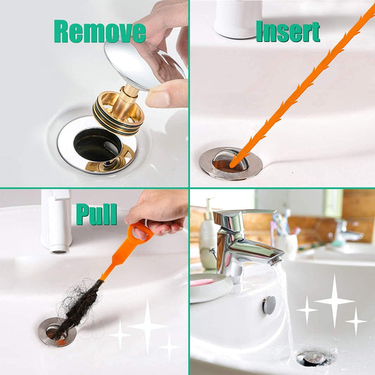Drain Snake Hair Drain Clog Remover - 3 Pack Shower Snake Sink Unclogger Tool with Exquisite Packaging