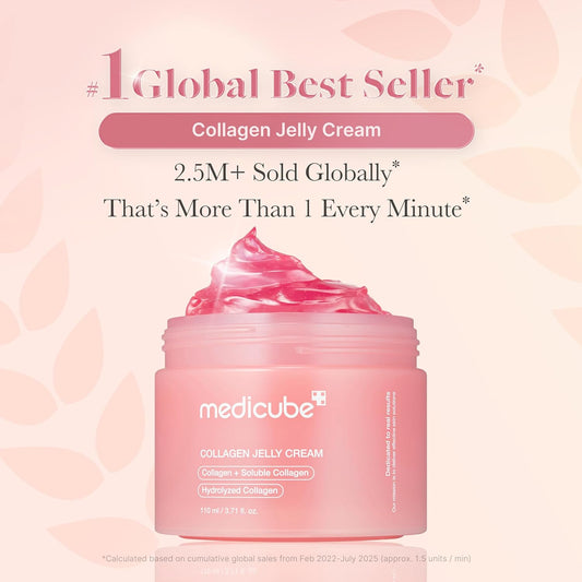 medicube Jelly Cream with Collagen, Niacinamide | Freeze-Dried Hydrolyzed Collagen for Skin Barrier Hydration & 24H Glow | Plumper, Firmer looking skin | 3.71 fl.oz