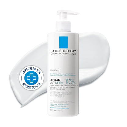La Roche-Posay Lipikar Urea 10% Roughness Smoothing Lotion, Body Lotion For Dry Skin With 10% Urea + Shea Butter + Allantoin, Rough And Bumpy Skin Lotion, Softens & Smooths Skin With 1 Application