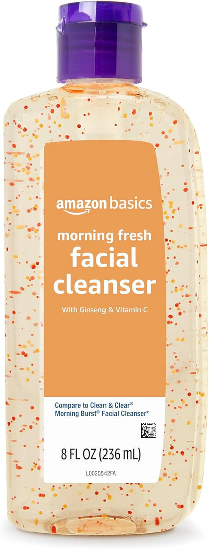 Amazon Basics Morning Fresh Facial Cleanser with Ginseng and Vitamin C, 8 fl oz