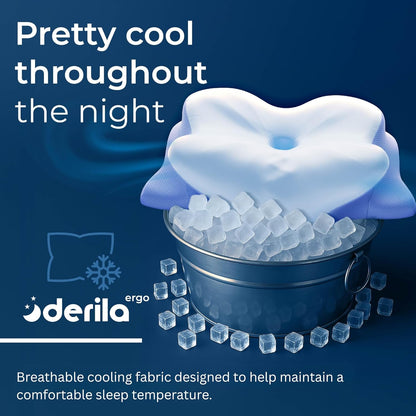 Derila Ergo Cervical Neck Pillow for Sleeping Pillow Contour Memory Foam Pillows for Back, Side Sleeper Pillows 21.25 x 14.17 x 4.72 inches
