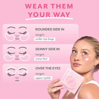 Patchology Serve Chilled Rosé Hydrating Under Eye Patches – Hyaluronic Acid & Antioxidant-Infused Eye Masks to Reduce Dark Circles, Puffiness & Fine Lines - Ideal Skincare Essentials (5 Pairs)