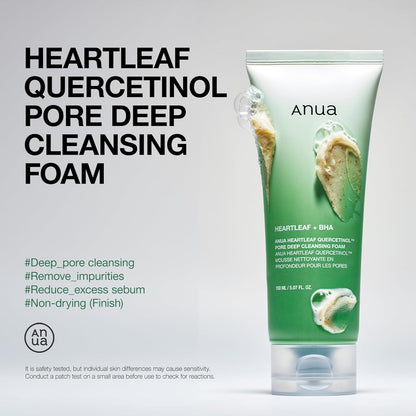 Anua 3-Step Glass Skin Beginner Set, Oil Cleanser and Face Wash with Facial Serum, Double Cleansing Daily Routine with Niacinamide, Korean Skin Care Set